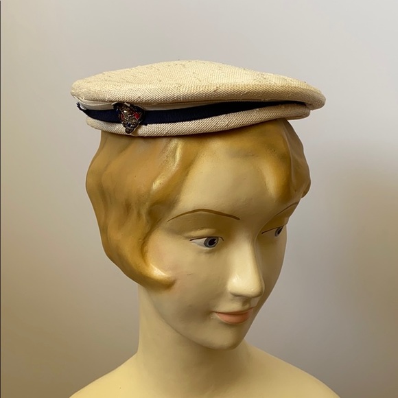 Vintage 1940’s Nautical Summer Pancake Hat Topper